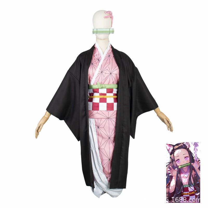 Demon Slayer Cosplay Costumes Nezuko Tanjiro Shinobu Giyuu Zenitsu Anime Roleplay Outfits