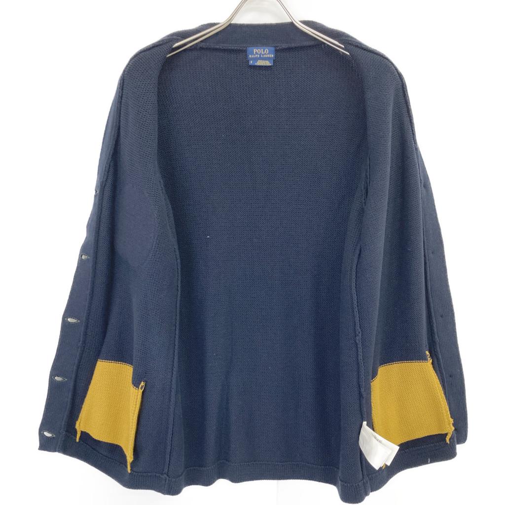 POLO RALPH LAUREN Navy Cotton College Varsity Cardigan tops S NavyUsed