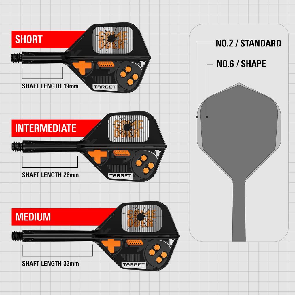 TARGET Flight Game Over Shape 3 Pieces Darts Accessory K-Flex No.6