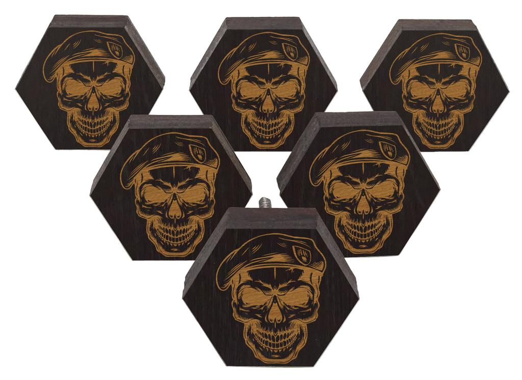 IBA Indianbeautifulart Brown Engraved Knobs Wooden Cupboard Door Knobs Pull Handle Pack of