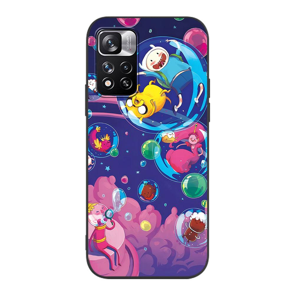 Fionna & Cake Case for Xiaomi Redmi 10A 10C 9C 12C 9A 9i 10 12 9 Prime 9T K40 Pro Black Soft TPU Mobile Phone Bag Cover