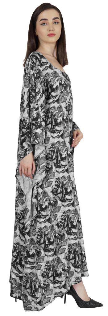 Moomaya Long Kaftan Maxi Dress For Women  s Kimono Sleeves Beachwear Cover Up Plus Size