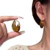 French resin geometric ear buckle new retro simple fashion earrings light luxury high sense niche earrings women