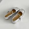 White French square head inner height increase shallow mouth flat-soled single shoes women's summer 2025 new skirt soft-soled Mary Jane shoes
