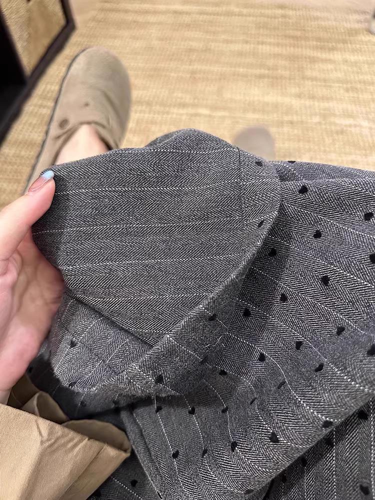 Petite Khaki Polka Dot Wide-Leg Pants for Women