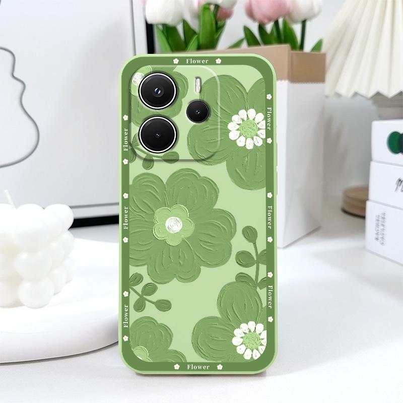 Spoony Flowers Phone Case For Xiaomi Redmi Note 14 13 12 12S 11 11S 10 10S 9 9S 14C Pro Plus 4G 5G Liquid Silicone Cover