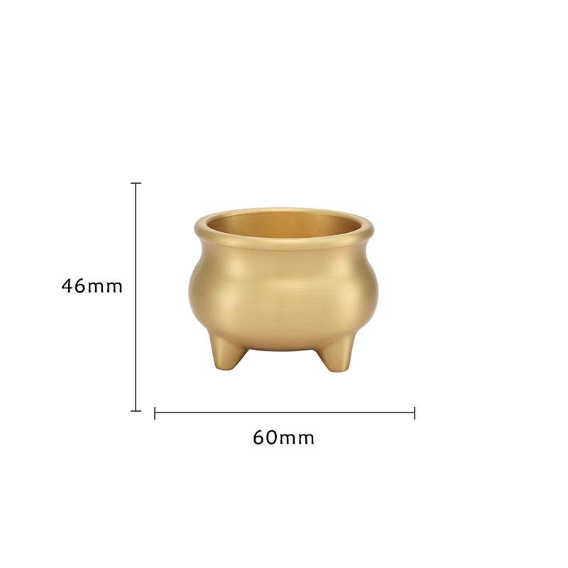 Antique Style Three-Legged Copper Incense Burner - Brass Sandalwood Holder for Household Use