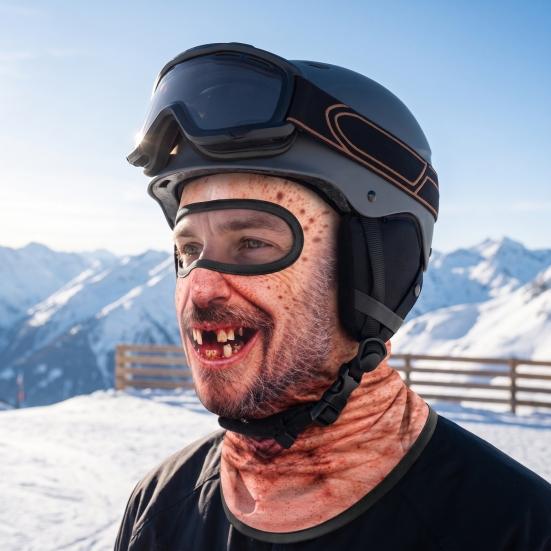 Realistyczna kominiarka do snowboardingu, maska narciarska starca, kominiarka z nadrukiem twarzy, maska nowość z osłoną szyi, zabawne pomysły na prezent świąteczny, ochrona, jazda na rowerze