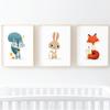 Animal Rabbit Fox  Art Poster Children's Canvases Room Paintings For Nursery Decorative Prints Wall Posters No Frame