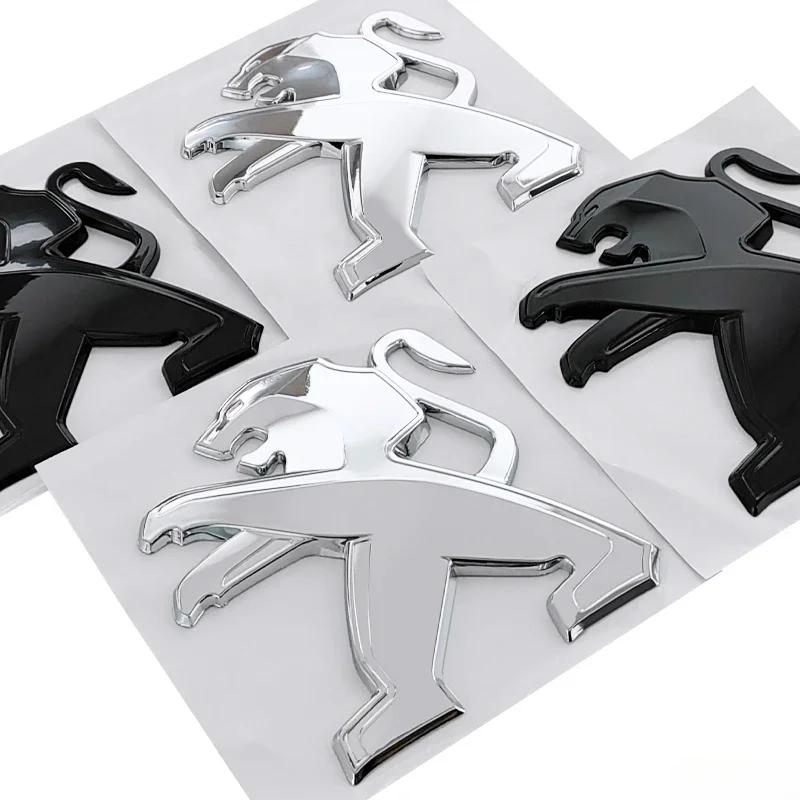 OQUP8 ABS 3D Löwenemblem Fronthaube Heckklappe Abzeichen für Peugeot 2008 3008 2021 2022 2023 Autoaufkleber Decals Styling Zubehör