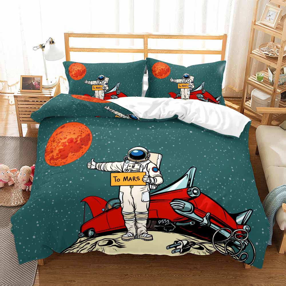 Comforter 3D Fashion Astronaut With For Children Kids Bed Decor Queen King Size Space Universe Theme
