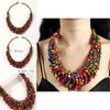 Creative Colored Wooden Bead Woven Necklace Neck Accessories For Trendy Accessories