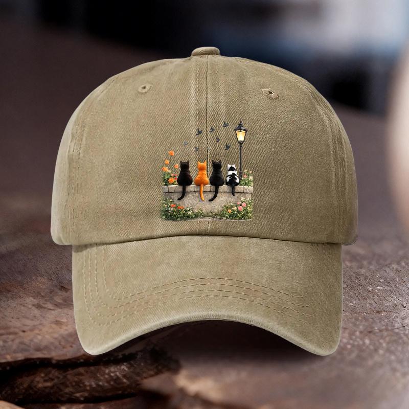 Adjustable Hat with Cat Print Pattern Unisex Outdoor Sports Style an Ideal Gift for Holiday Celebrations Outdoor Adventures