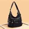 Retro Deri Omuz Çantası Kadın Çok cepli Crossbody Çanta Moda Büyük Kapasiteli Çanta Yeni Messenger Çanta Tote