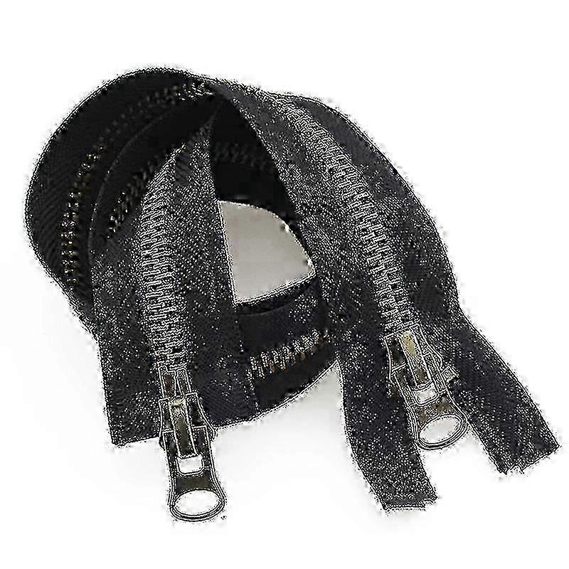 Metal Two-Way Double Slider Long Zip Open Ended Zipper - 1PC for DIY Garment Sewing Projects
