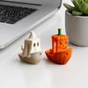 Long-lasting Ghost Figure 3D Printed Ghost/Pumpkin Boat Figurine Creative Ornament Mini Pumpkin Ornament Desktop Decoration Fun Gift for