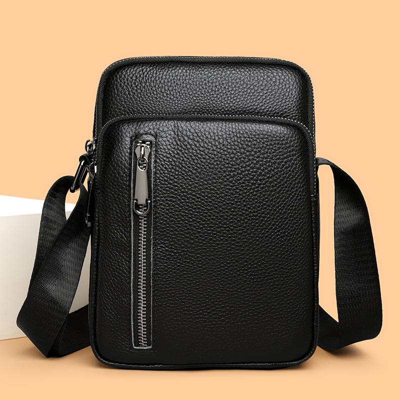 

Real Cow Leather Crossbody Tote Bag Fashion Shoulder Messenger Bags Solid color Genuine Leather Handbags Unisex Sac 17cm8cm22cm