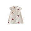 Girls Cherry Cheongsam Dress Summer Chinese Style Cross Collar Princess Dress Fashion Outfit for Kids