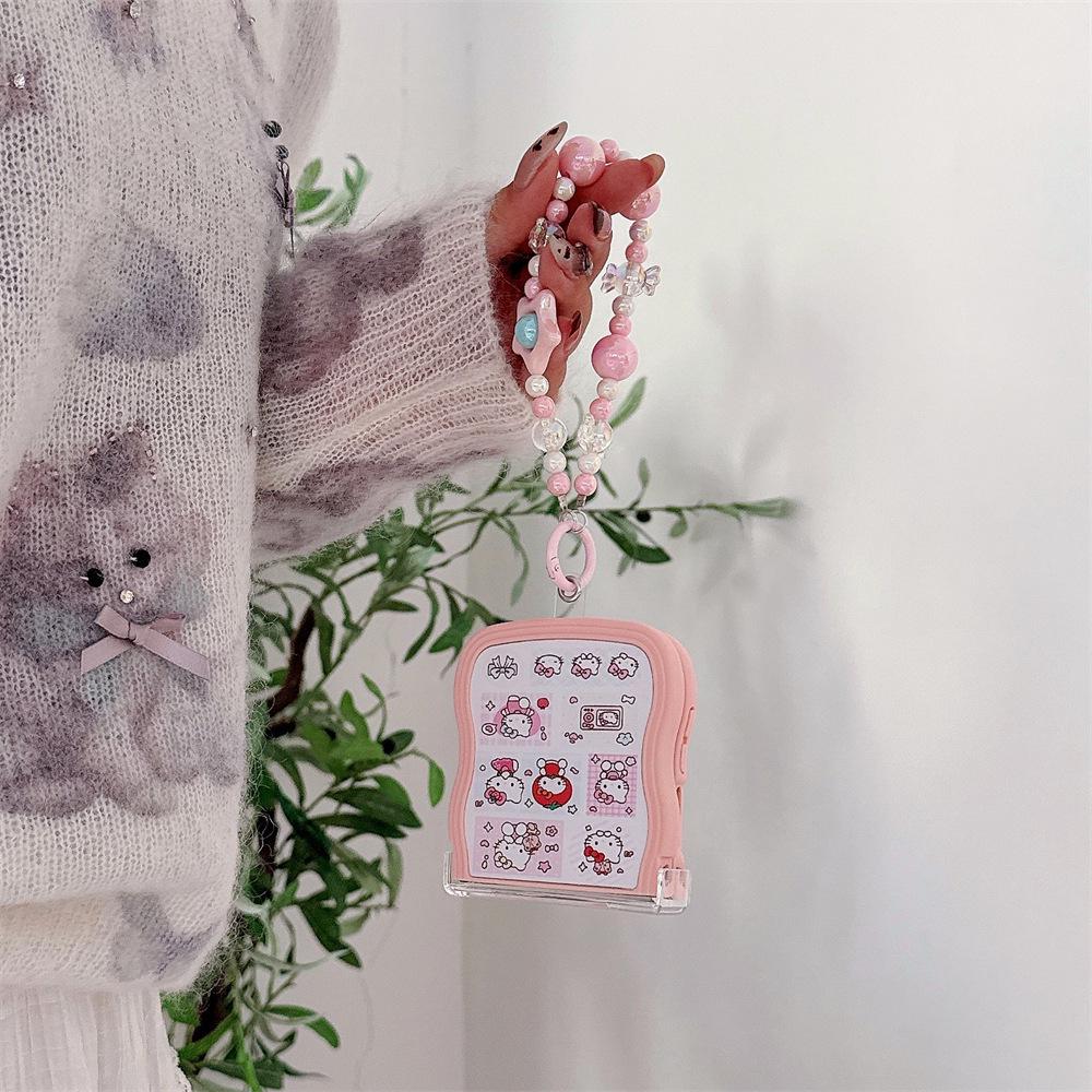 Hello Kitty Samsung Galaxy Z Flip Series Folding Soft PC Phone Case with Lanyard