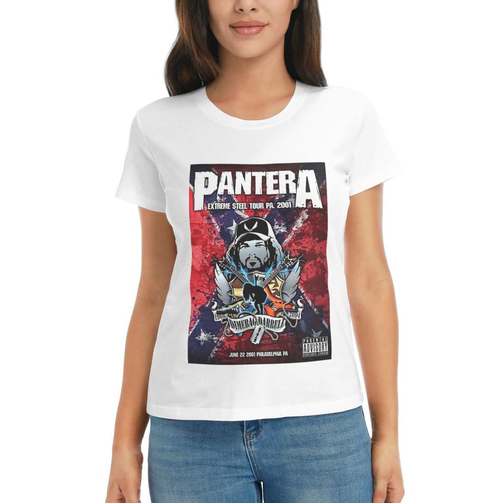 Women TShirt Pantera Heavy Metal Band Summer Short Sleeve Tees ONeck Cotton T Shirts Clothes Tops Streetwear