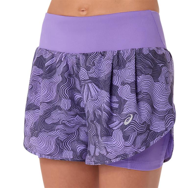 Asics Solid High-Waisted Breathable Quick-Dry Running Shorts Women shorts 2012D077-500