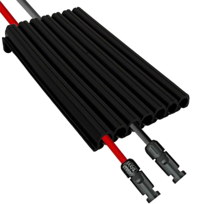 Solar Cable Routing Guide 7 Channel Flexible Roof Wire Guide with Ribbed Body for Solar Panel Wire Separation across Roof Surfaces