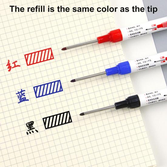 Deep Hole Marker Pen Multi-purpose Waterproof Quick Dry Large Capacity Permanent Ink Filling Clip Design Ceramic Tile Carpenter Long Head Marker