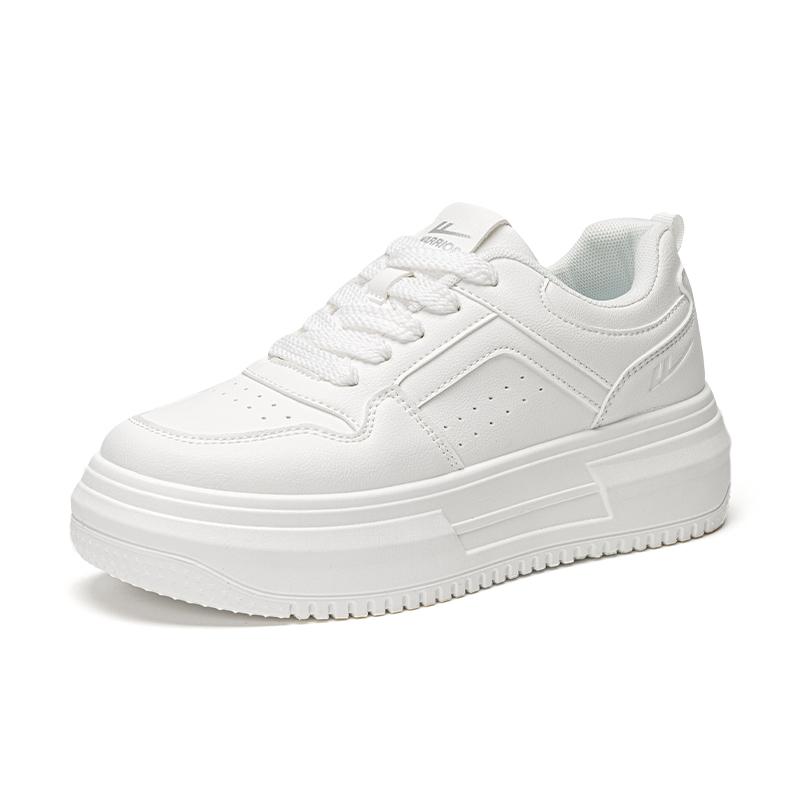 Warrior Stylish Simple Versatile Comfortable Non-Slip Wear-Resistant Increased Height Low-Top Skate Shoes Women Sneaker White WXP(WZ)-2152