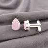 Rose Chalcedony Gemstone 925 Sterling Silver Jewelry Handcrafted Cufflinks 0.66" CL-6-20