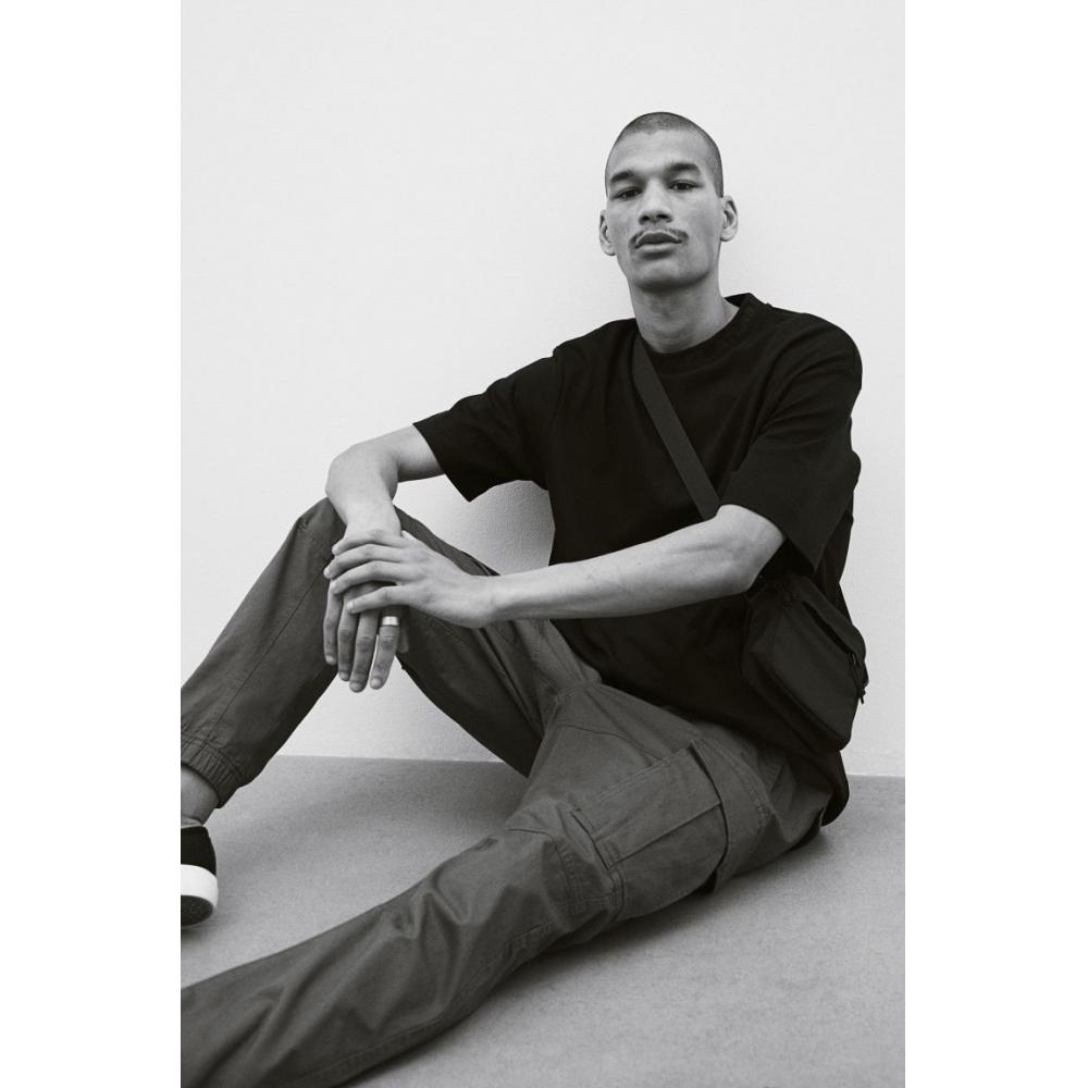 H M sliM Fit Cargo Jogger Pants Dark Grey