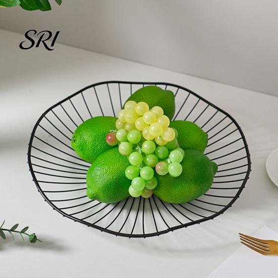 Luxury Dining Table Decor Household Fruit Plate Thickened Iron Bowl with Large-Capacity Draining Design for Elegant Kitchen Holder Counter Anti-Rust
