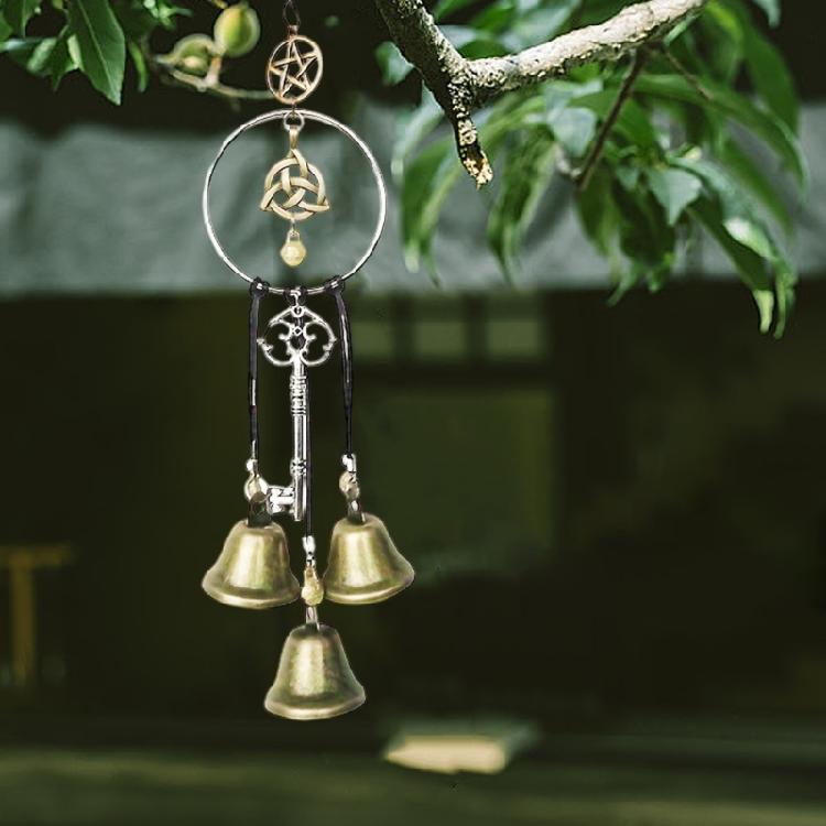 Wiccan Bells Wind Chimes Witch Wind Chimes Door Hangers Hanging Witch Bells Protections Witchcraft Decors Home Decors