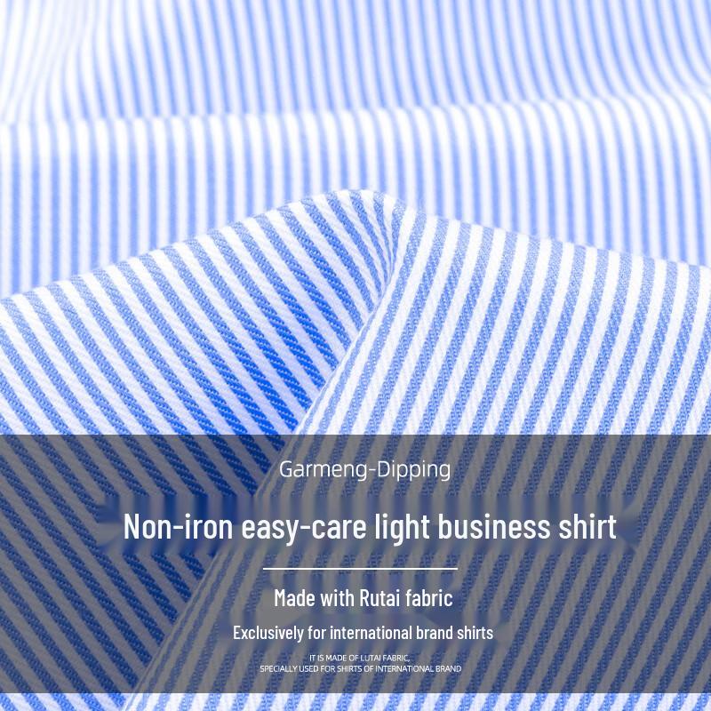 ROMON Men's Pure Cotton Breathable Business Long-Sleeve Shirt