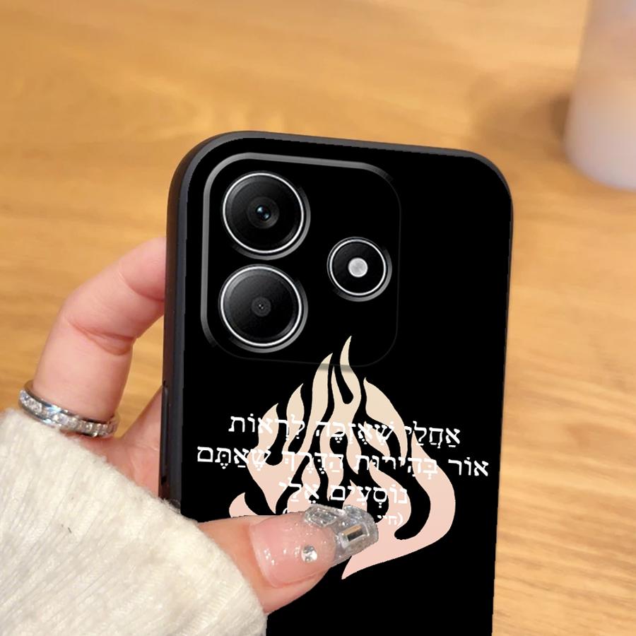 Black Soft Phone Cover Case for Xiaomi Redmi Note 10S 7 8 9 10 11 12 Pro 11s 13 14 Pro Plus 12s 9S Flame Pattern