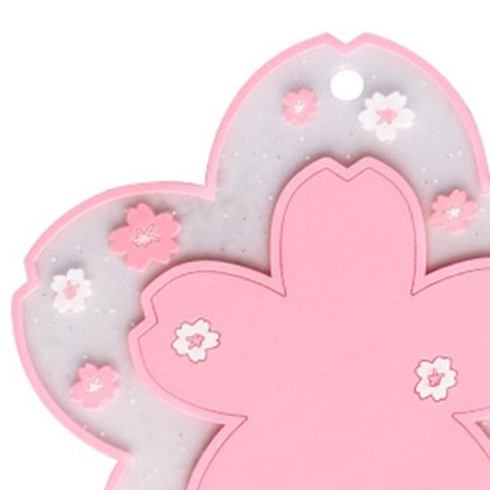 Yousheng Cherry Blossom Silicone Coaster, Heat Insulation Mat for Table, Non Slip Thickened Pad for Cups And