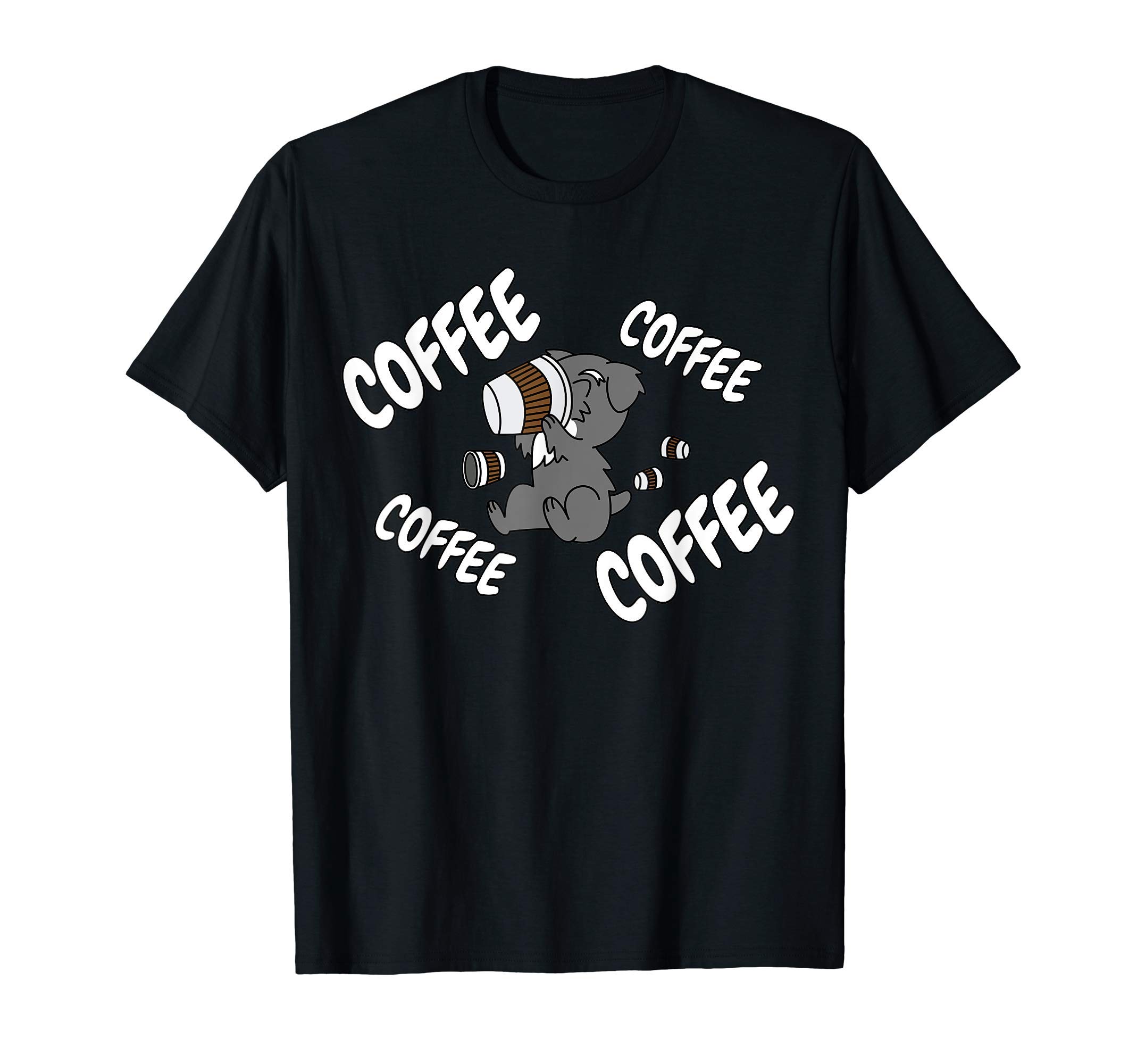 

coffee schnauzer dog t-shirt