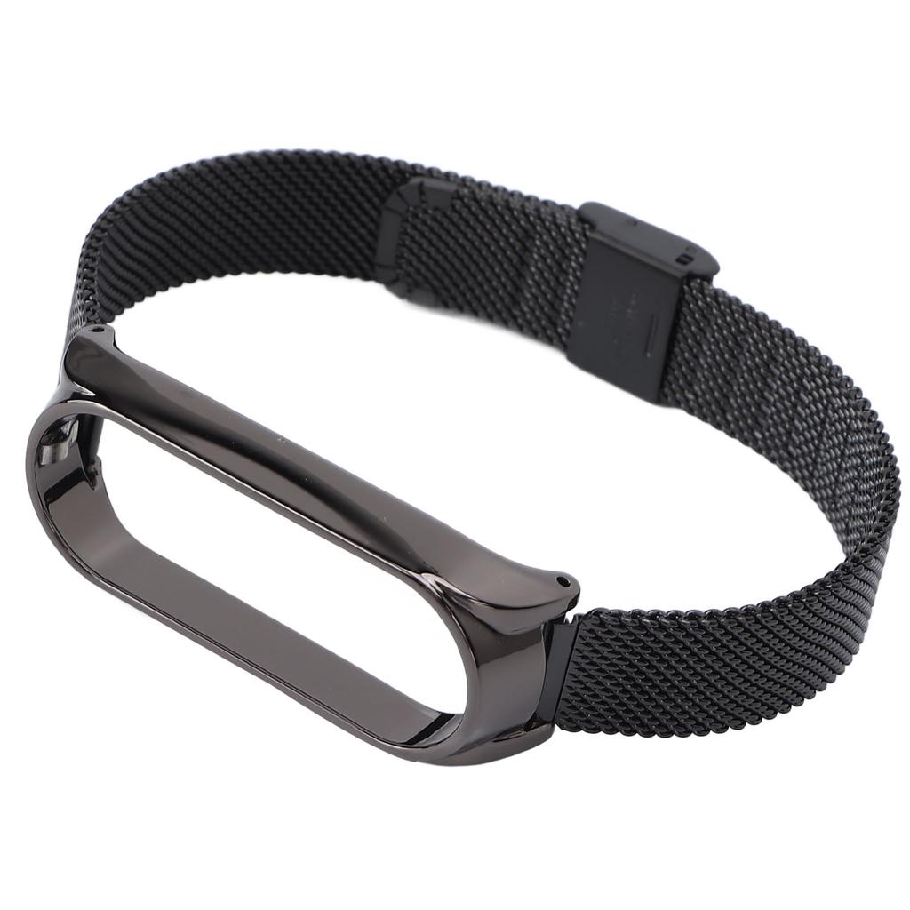 Metal Band Compatible for Xiaomi Mi Band 6 Smartwatch Replacement Steel Strap Bracelet Wristband AccessoriesBlack