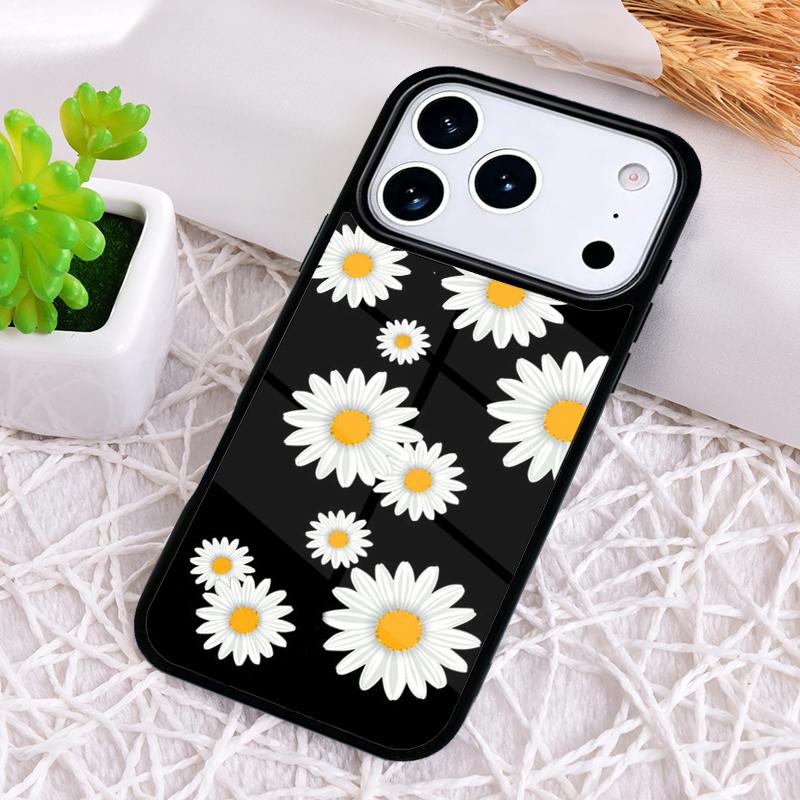 Daisy Flowers Abstract Floral Phone Case for iPhone 17 Air 16 15 11 12 14 13 Pro Max Shockproof Cover