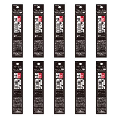 Zebra Pen WSM Červené náplně na vodní bázi, Náplně, Inkoust, Sada 10 kusů, B-P-RWSM-R
