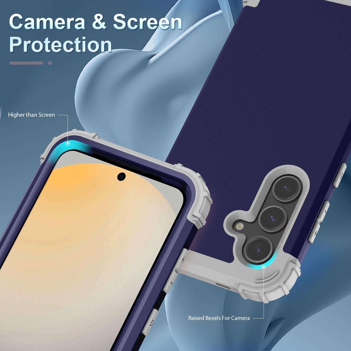 

L-Style For Samsung Galaxy S24 FE Case Shockproof PC+TPU Phone Back Cover Purple