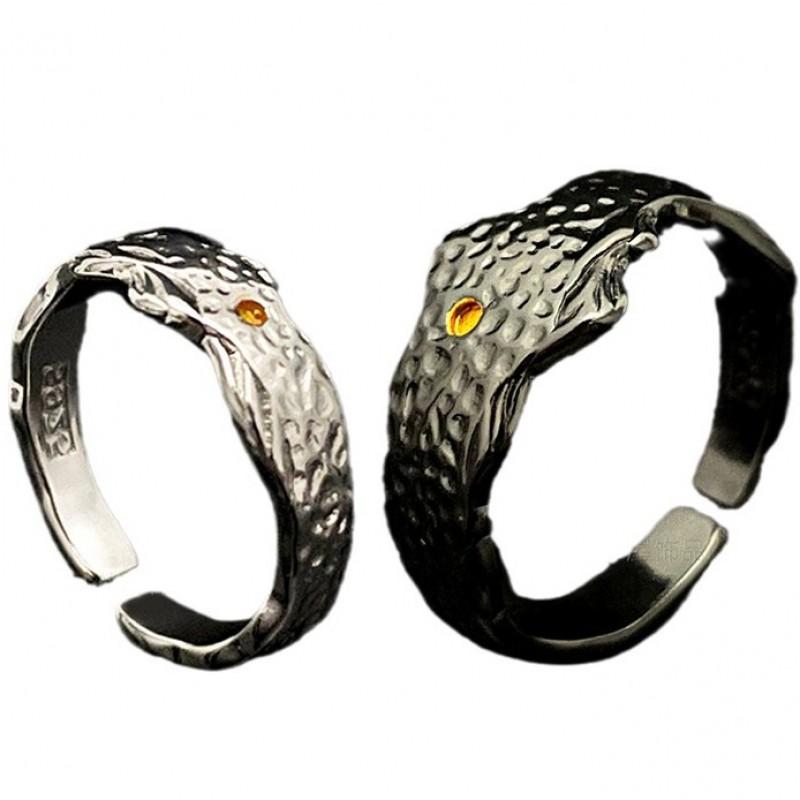 Adjustable Open Ring Men Women Geometric Mountain Silhouette Design Minimalist Vintage Statement Jewelry