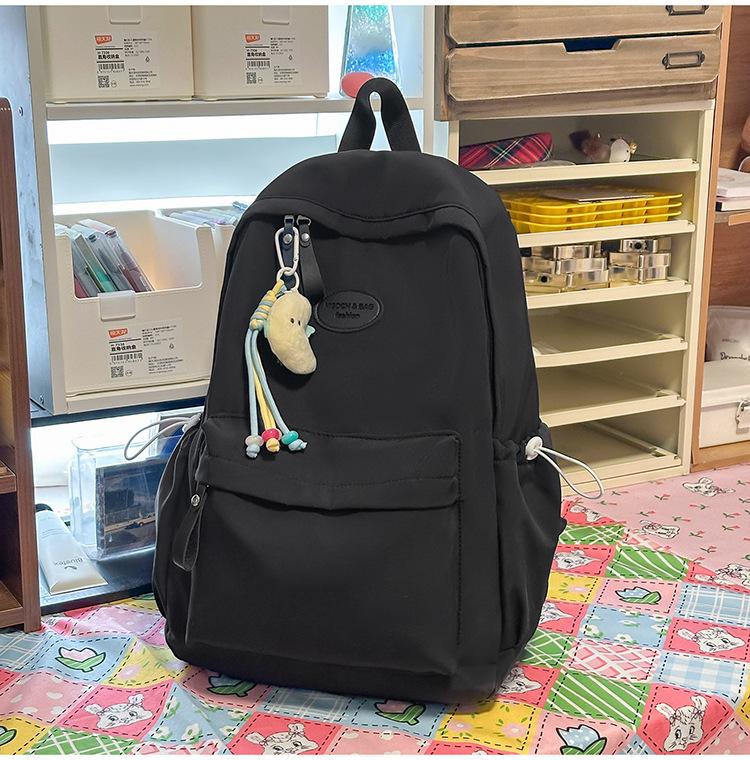 Schoolbag New Japanese Ins Fresh and Sweet Candy Color Backpack for Junior and High School Girls Solid Color Simple Large-capacity Backpack