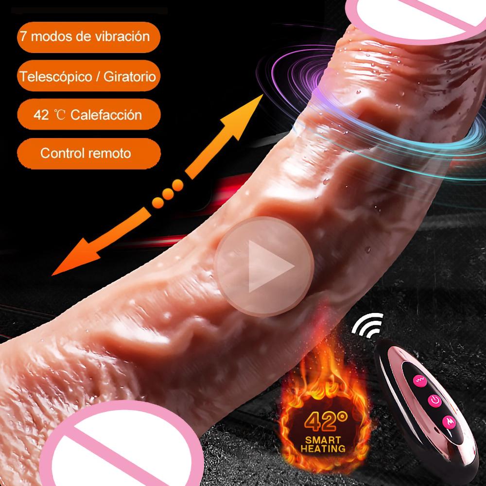 Realistic Big Dildo Vibrator Penis Telescopic Swing Heating Silicone Dildos Female Remote Control Vibrators Sex Toys For Women