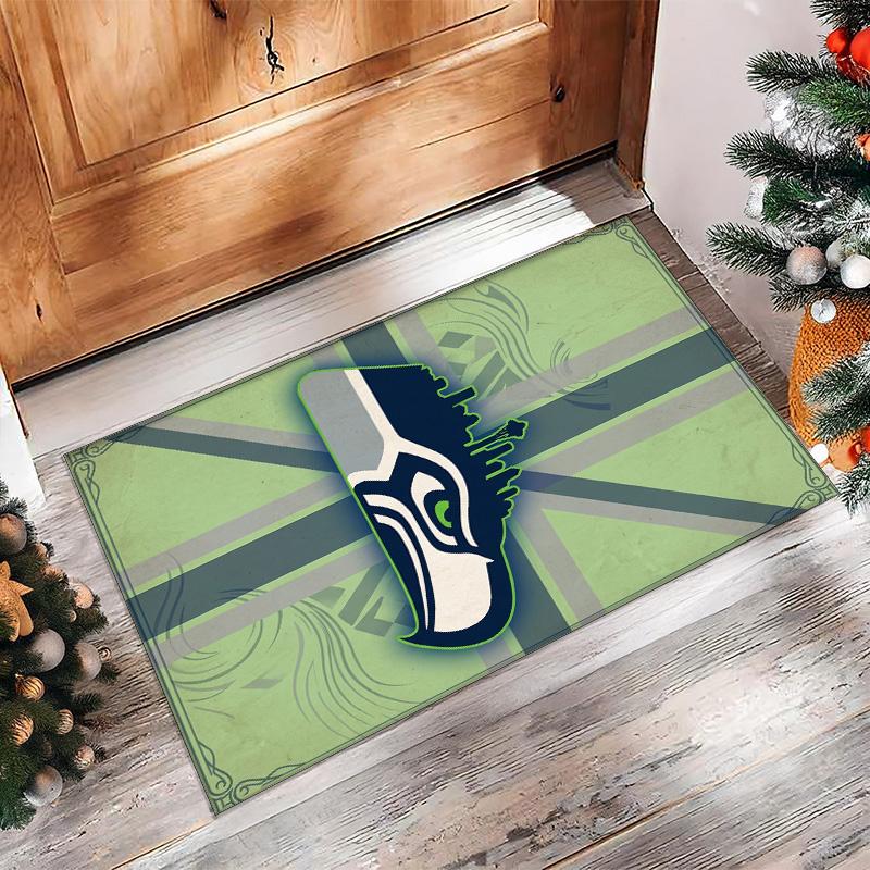 Tappeto in Velluto Cristallo Seattle Seahawks Morbido Anti?Tappetino Antiscivolo Comodo per Casa Soggiorno Camera da Letto Tappeto Decorativo