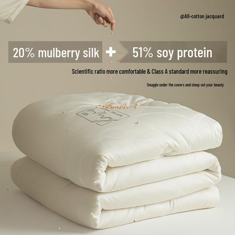Yuan Zhi Wei 60TC Jacquard Mulberry Silk Soy All-Season Duvet