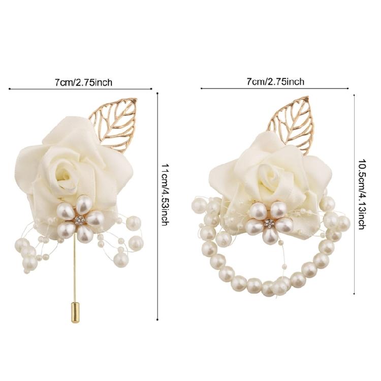 Artificial Flower Wedding Corsage Pair For Bride Grooms Bridesmaids Matching Accessories Western Ceremony