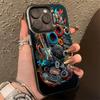 Cool Graffiti Mechanical Pattern TPU Basic Phone Case for iPhone 16 15 Pro Max 16E 14 13 12 11 XS X XR 7 8 Plus Hard Back Cover