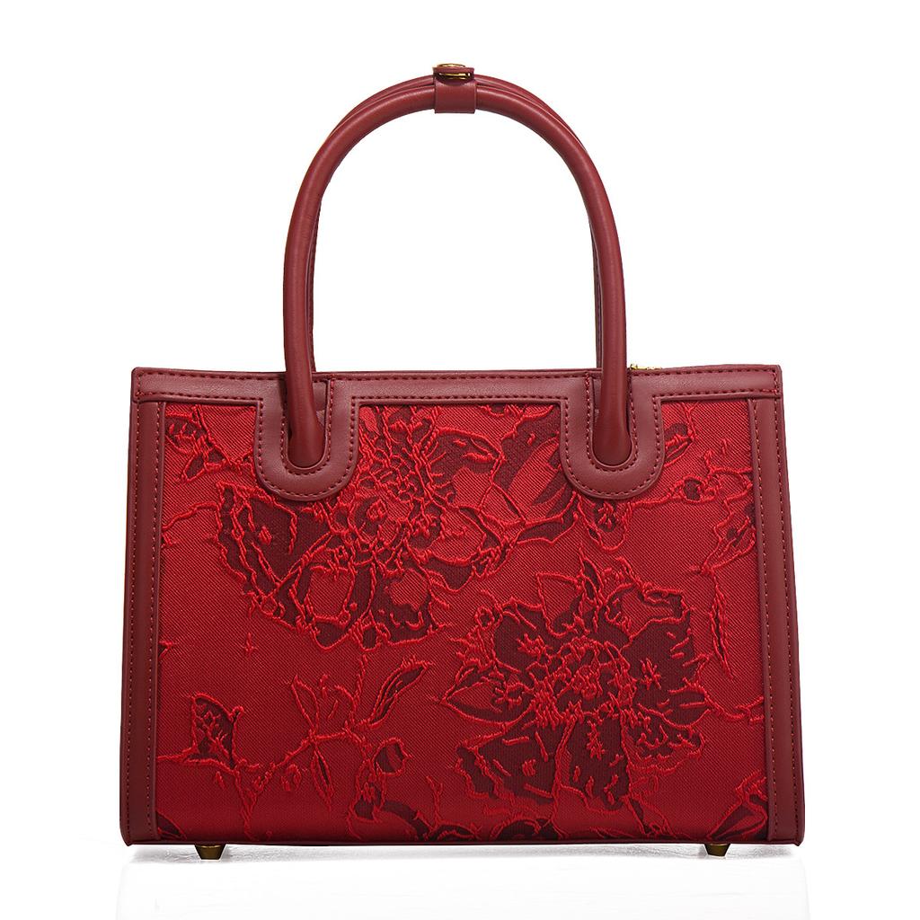 Red Large-Capacity Handbag, Wedding Gift, Bride Daughter Mother Bag, Mother-In-Law Wedding Bag