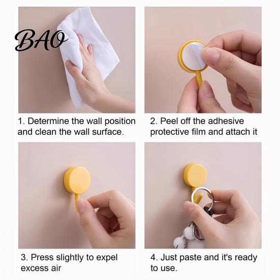 Kitchen Organizer Accessories 10PCS Adhesive Hooks, Decorative Multi-colored Plastic Wall Hangers, No Cabinet Door Hangers Drilling Required Colorful