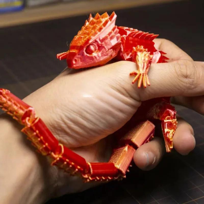 27cm 3D Printed Lizard,Articulated Crocodile Models,Flexible Joint Animal Lacertid Figurines, 3D Printing Stuff Cheap,Stress Relief